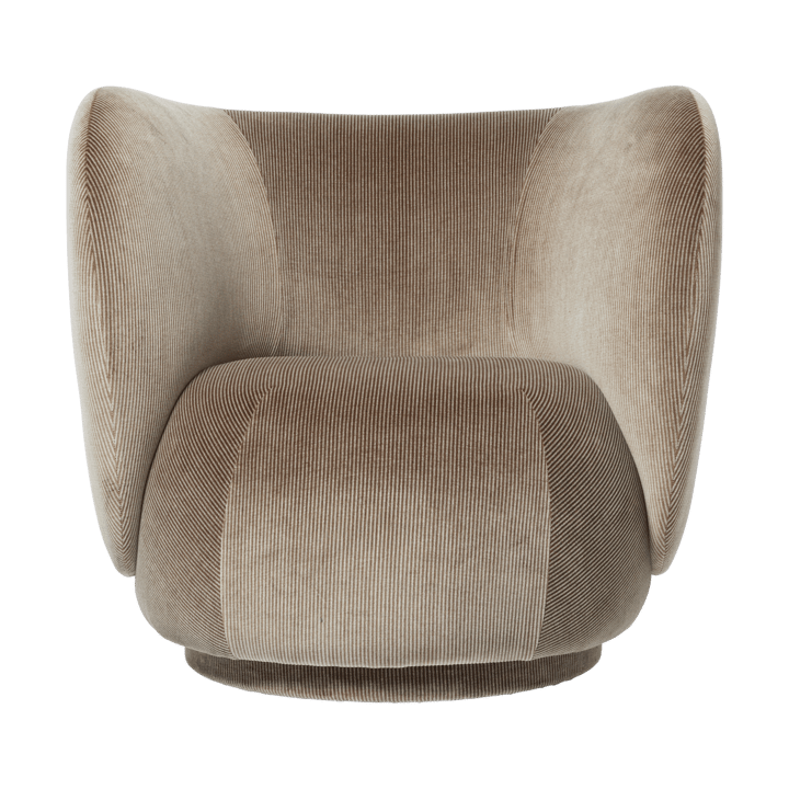 Rico lounge chair swivel - Devoré velvet-Flint grey - Ferm Living