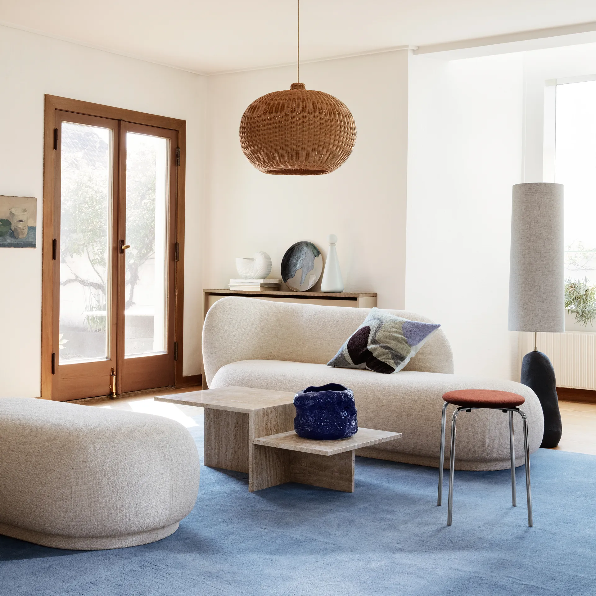 Rico ottoman, Bouclé off white Ferm Living