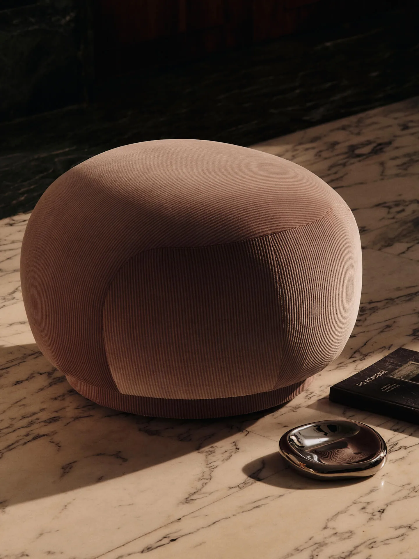 Rico pouf, Devoré Velvet-blush Ferm Living