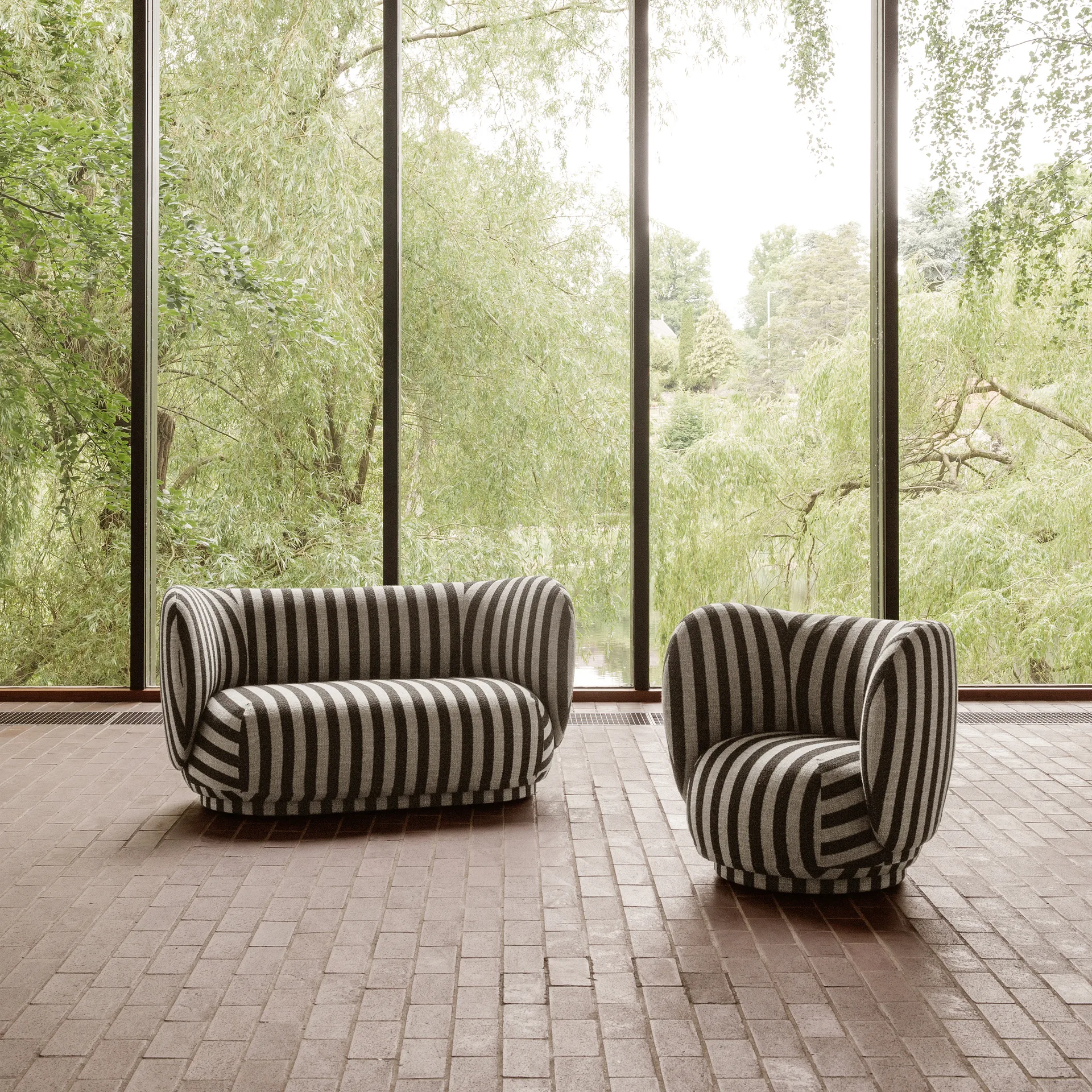 Rico sofa 2-seat, Louisiana sand black Ferm Living