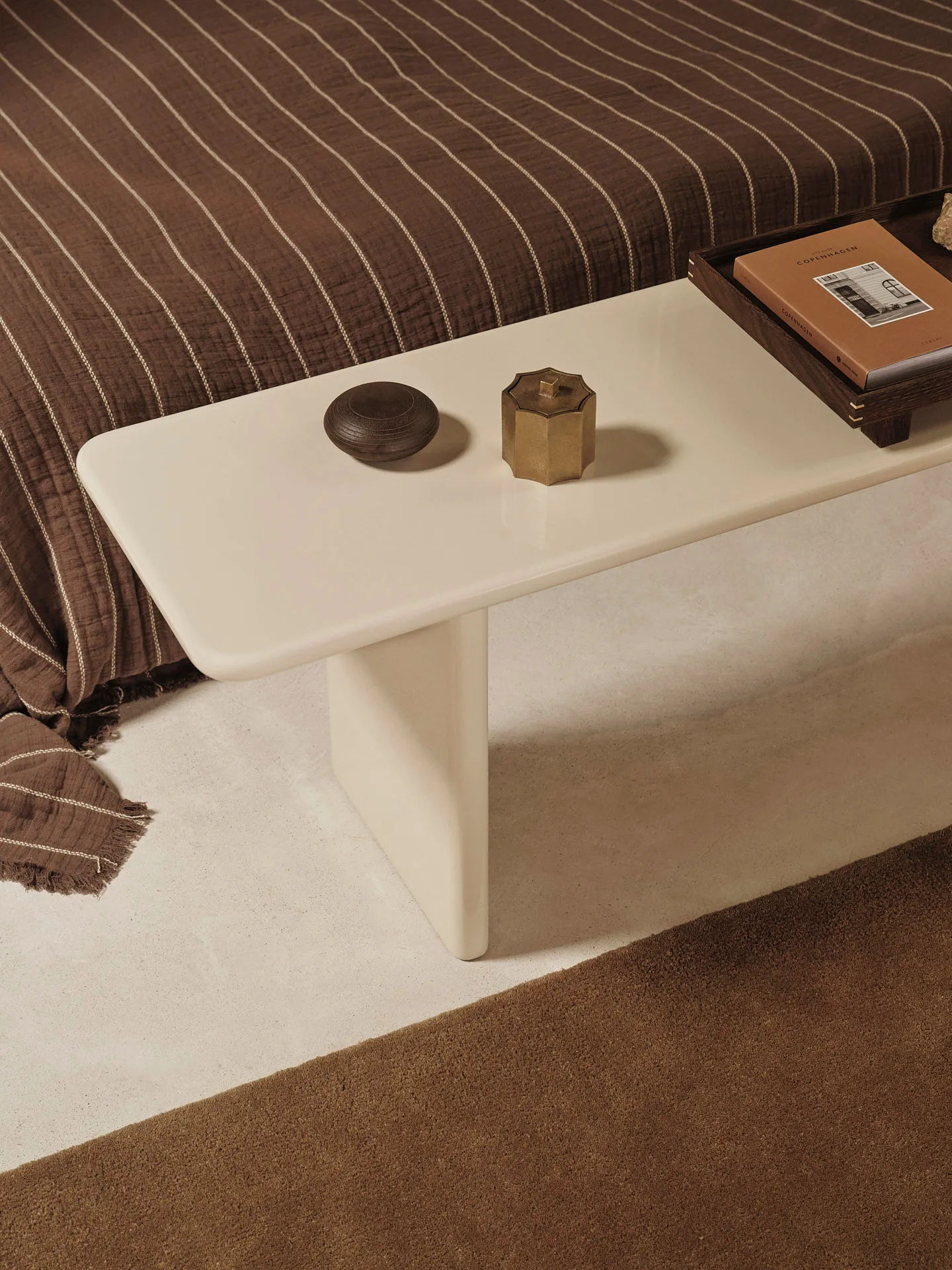 Rink bench 140 cm, Eggshell Ferm Living