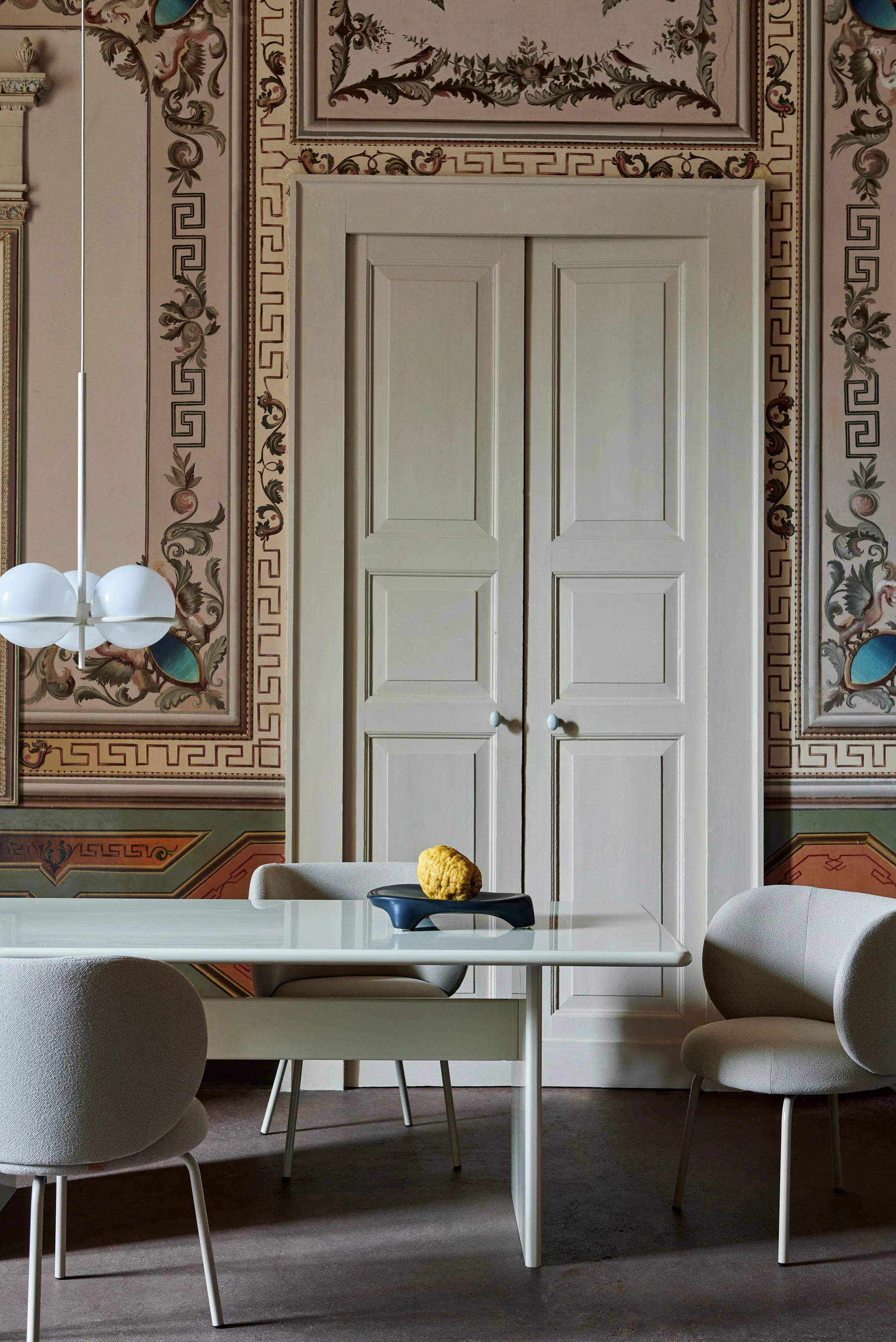 Rink dining table small 200x90x74 cm, Eggshell Ferm Living