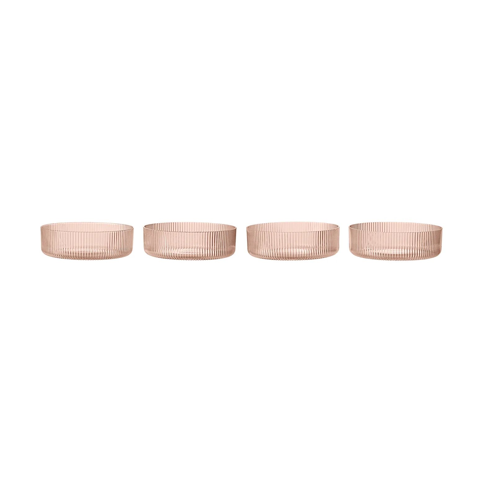 Ripple breakfast bowl 4-pack, Blush Ferm Living