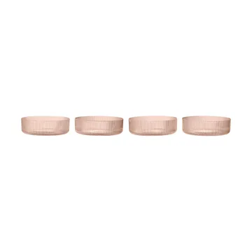 Ripple breakfast bowl 4-pack - Blush - Ferm Living