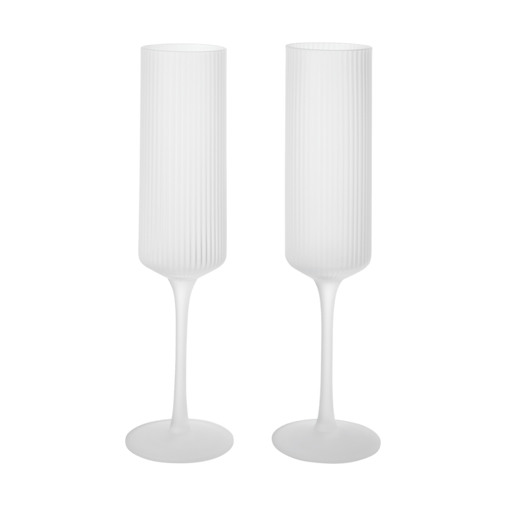 Ripple Champagne flutes champagne glasses 15 cl 2-pack - Frosted - Ferm Living
