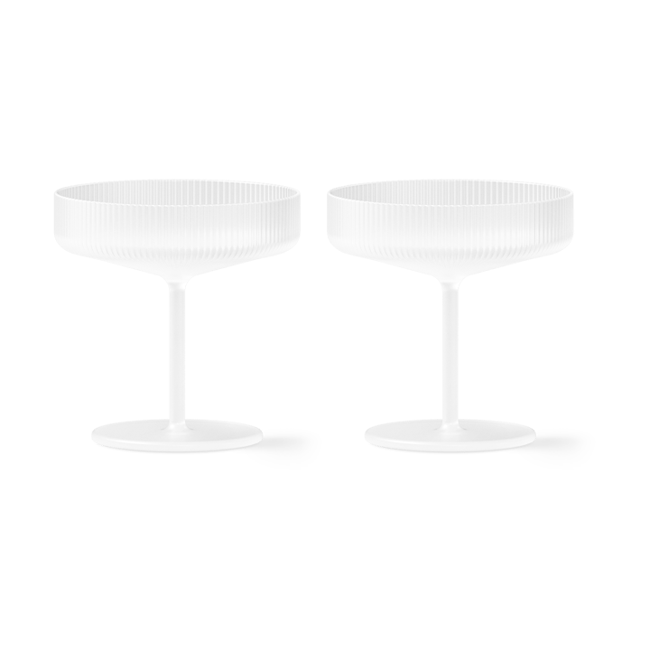 Ripple champagne glass 2-pack - Frosted - ferm LIVING