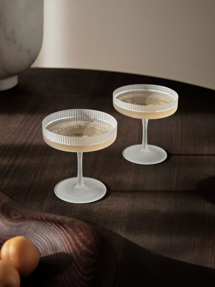 Ripple champagne glass 2-pack - Frosted - ferm LIVING