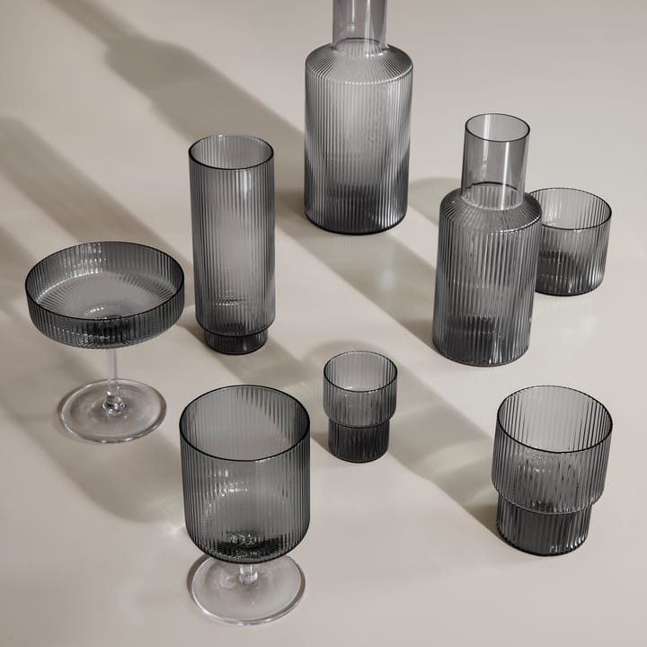 Ripple champagne glass 2-pack - smoked grey - Ferm Living