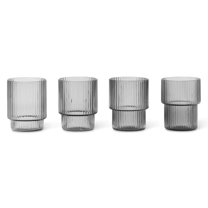 Ripple espresso-glass 6 cl 4-pack - Smoked grey - Ferm LIVING