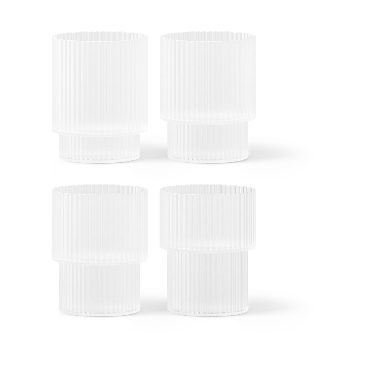 Ferm Living Ripple glass 4-pack Frosted