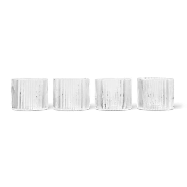 Ripple glass low 4-pack - Clear - ferm LIVING