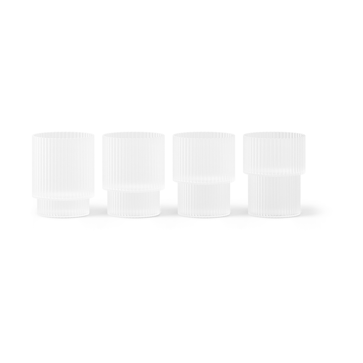 Ferm Living Ripple glass small 6 cl 4-pack Frosted | Scandinavian Design | Espresso cups | White