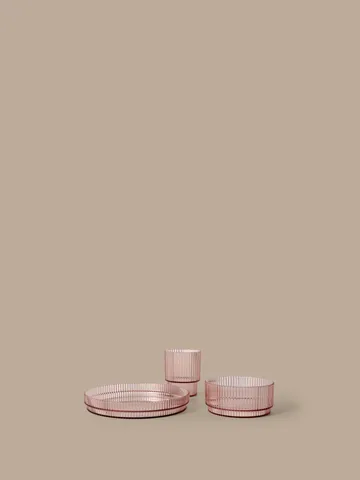 Ripple kids tableware set - Blush, 3 pieces - Ferm Living