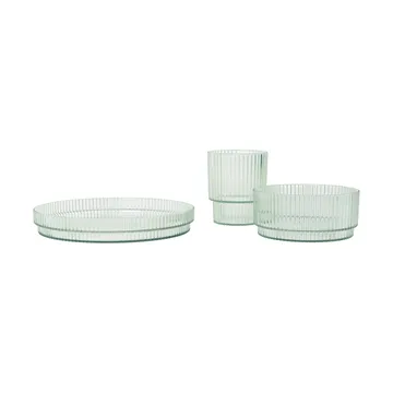 Ripple kids tableware set - Tea green, 3 pieces - Ferm Living