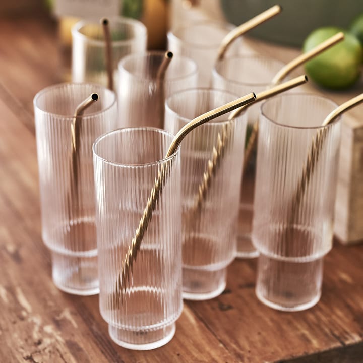 Ripple long drink glass 4-pack - clear - ferm LIVING