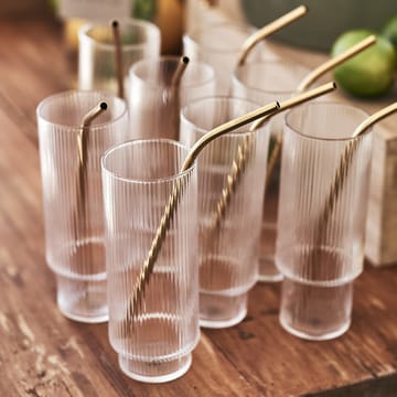 Ripple long drink glass 4-pack - clear - ferm LIVING