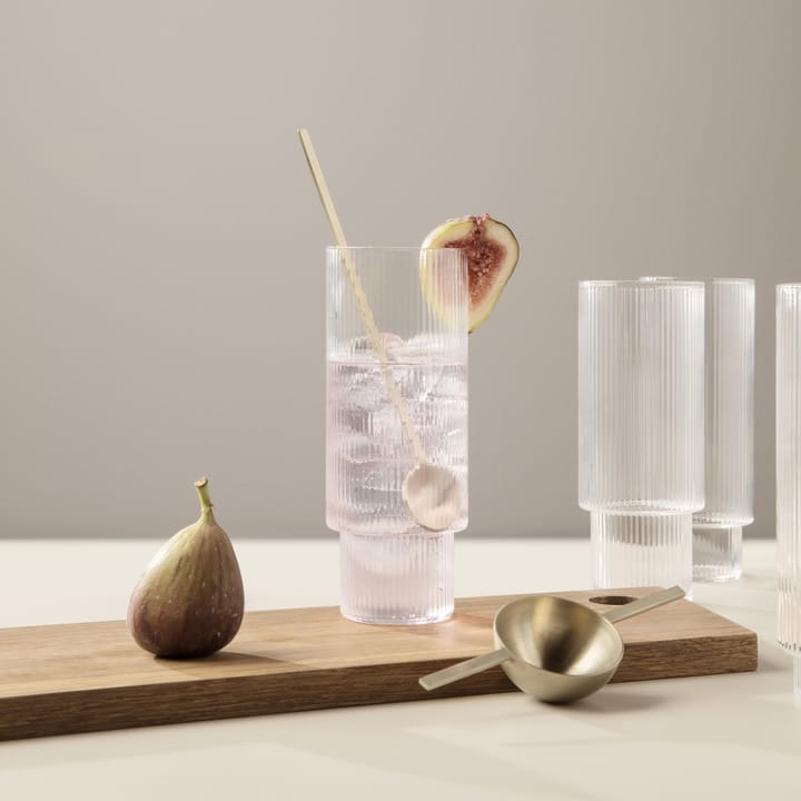 Ripple long drink glass 4-pack - clear - Ferm Living