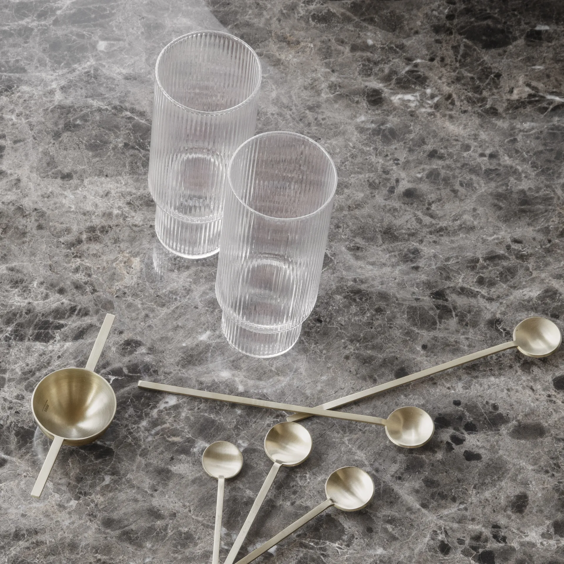 Ripple long drink glass 4-pack, clear Ferm Living