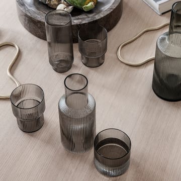 Ripple long drink glass 4-pack - smoked grey - ferm LIVING