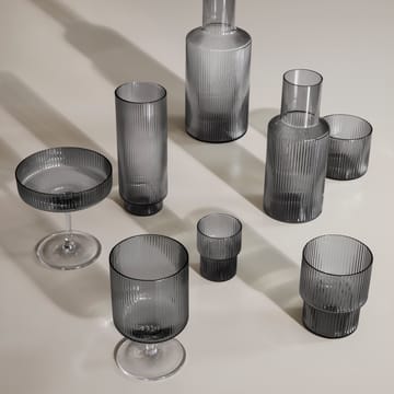 Ripple long drink glass 4-pack - smoked grey - ferm LIVING