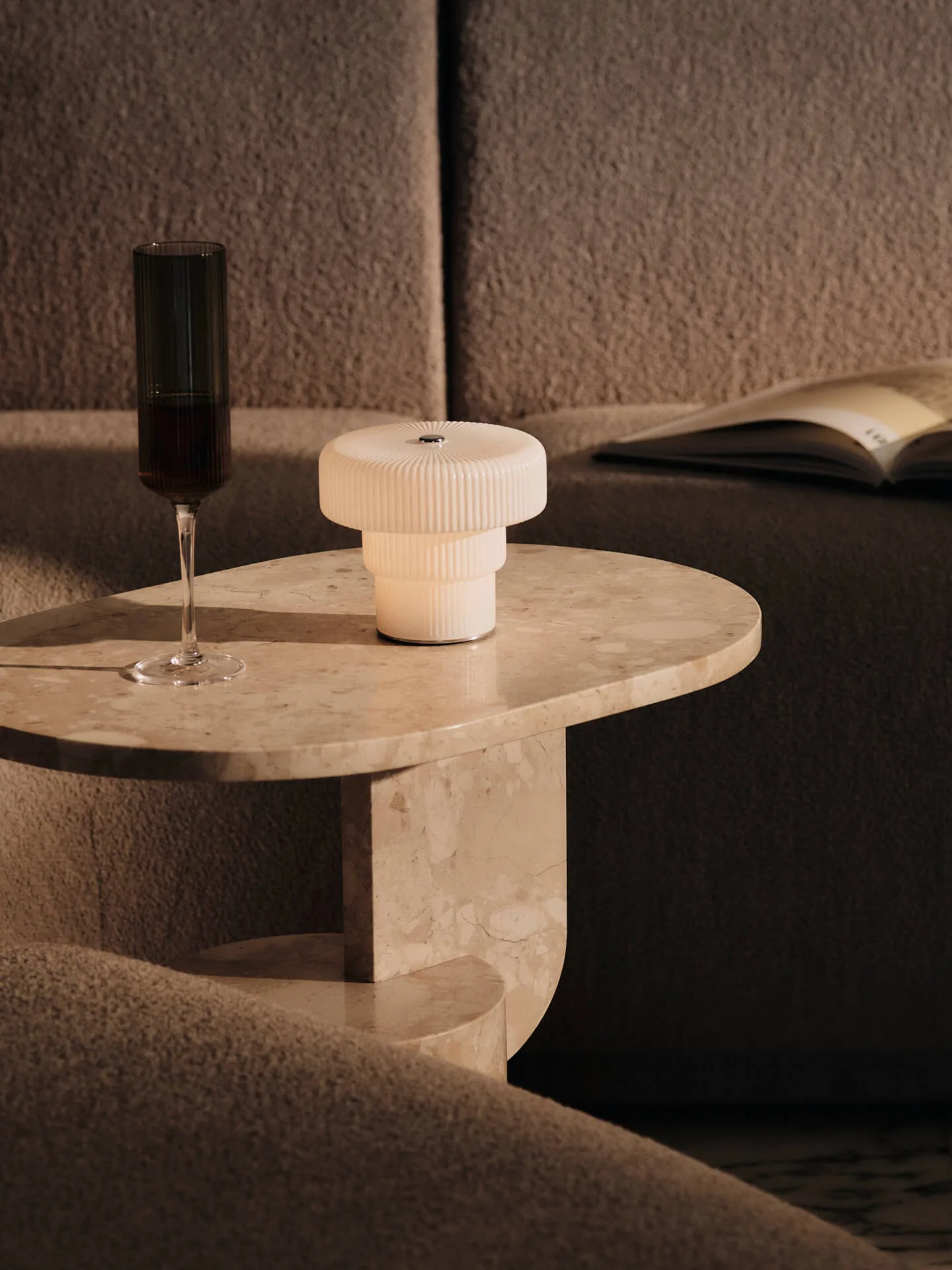 Ripple portable table lamp 10 cm, White Ferm Living
