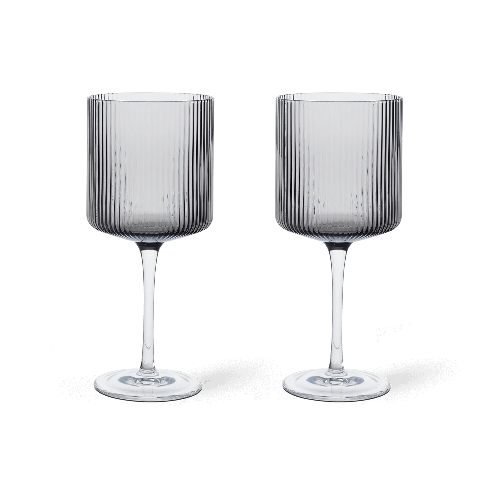 Ripple red wine glass 32,5 cl 2-pack, Smoked grey Ferm Living