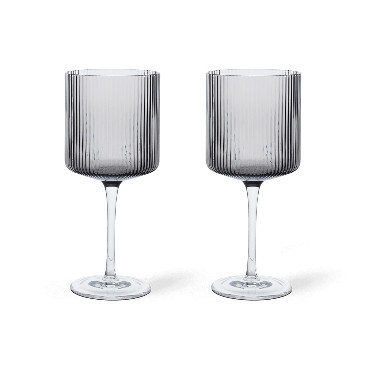 Ferm Living Ripple red wine glass 32,5 cl 2-pack grey