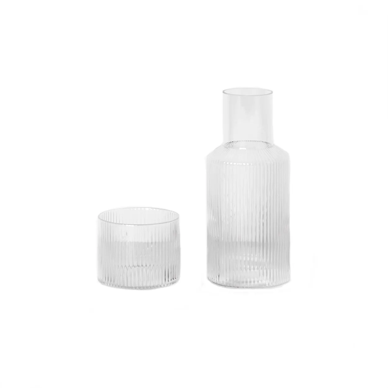 Ferm Living Ripple small carafe set clear | Scandinavian Design | Water jugs and carafes | Transparent