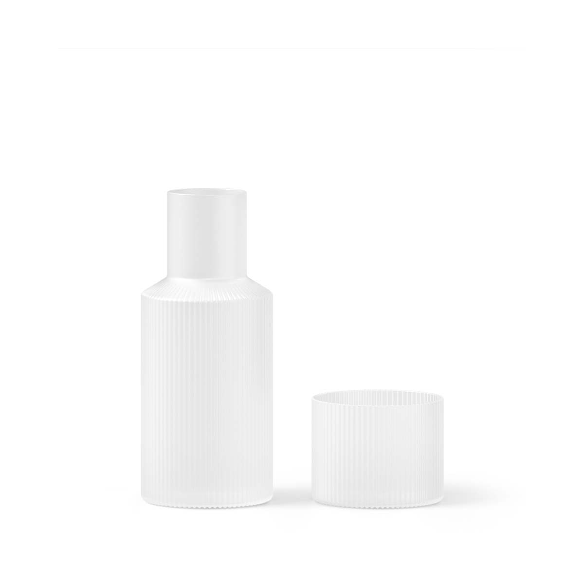 Ferm Living Ripple small carafe set Frosted | Scandinavian Design | Water jugs and carafes | White