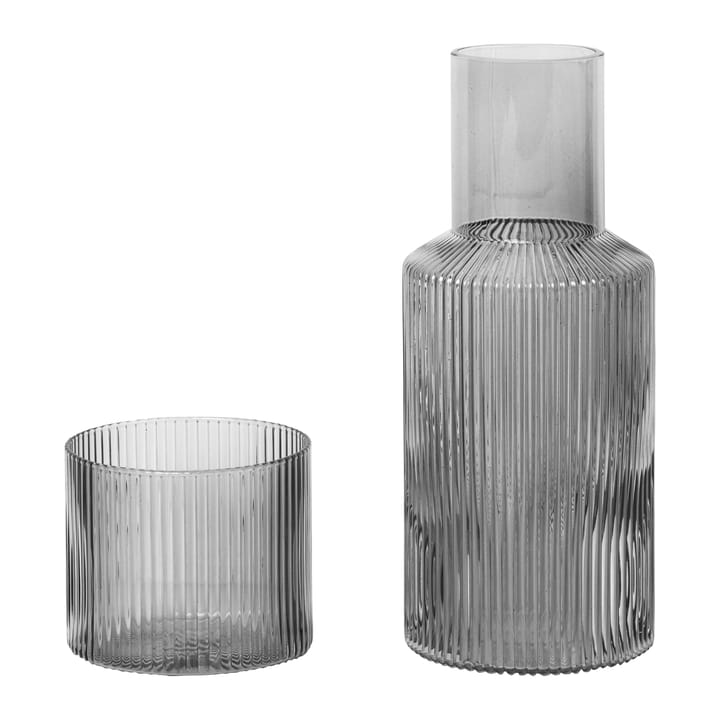 Ripple small carafe set - smoked grey - ferm LIVING