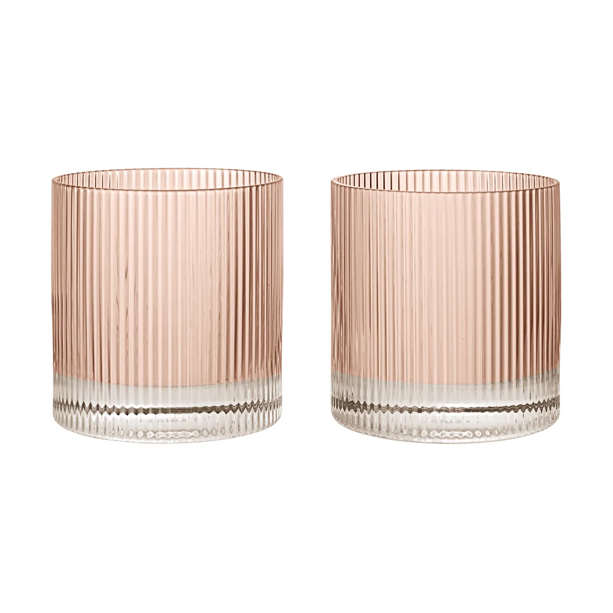 Ripple tumbler glass 25 cl 2-pack, Blush Ferm Living