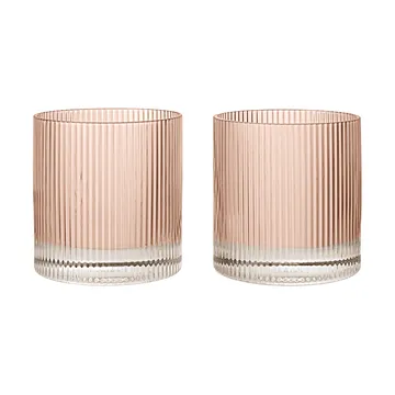 Ripple tumbler glass 25 cl 2-pack - Blush - Ferm Living