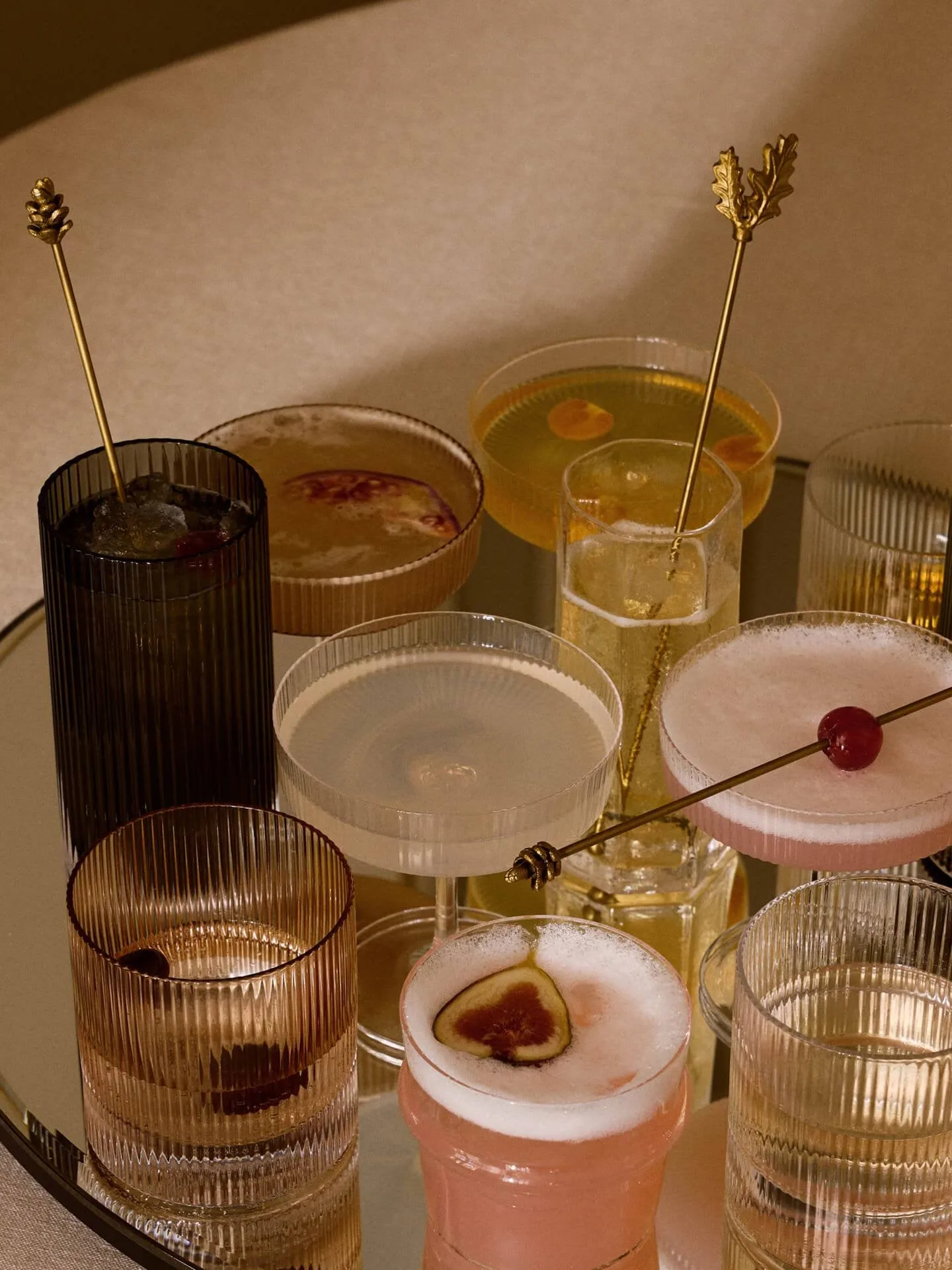 Ripple tumbler glass 25 cl 2-pack, Blush Ferm Living
