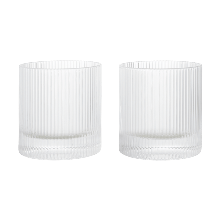 Ripple tumbler glass 25 cl 2-pack - Clear - Ferm Living