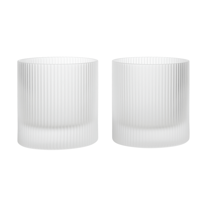 Ripple tumbler glass 25 cl 2-pack - Frosted - Ferm Living