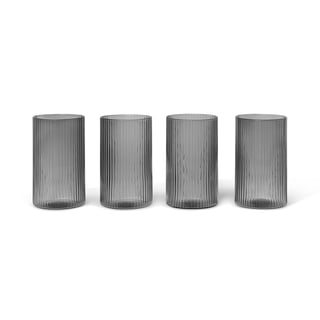 Ferm Living Ripple verrines serving glass 14 cl 4-pack Smoked grey