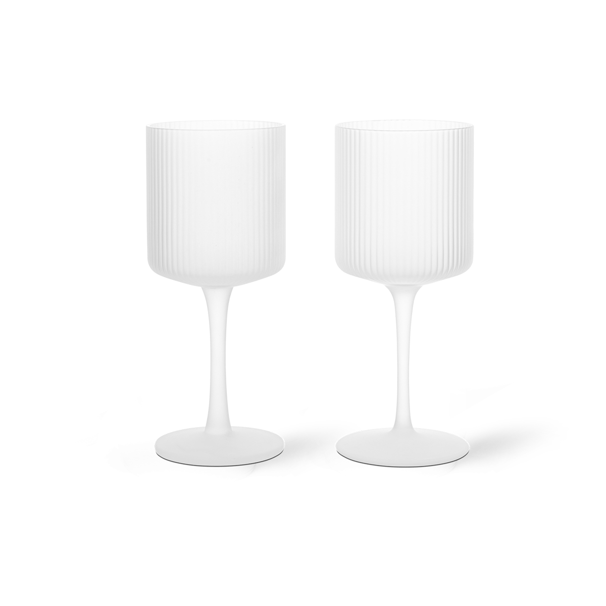 Ferm Living Ripple white wine glass 26 cl 2-pack Frosted
