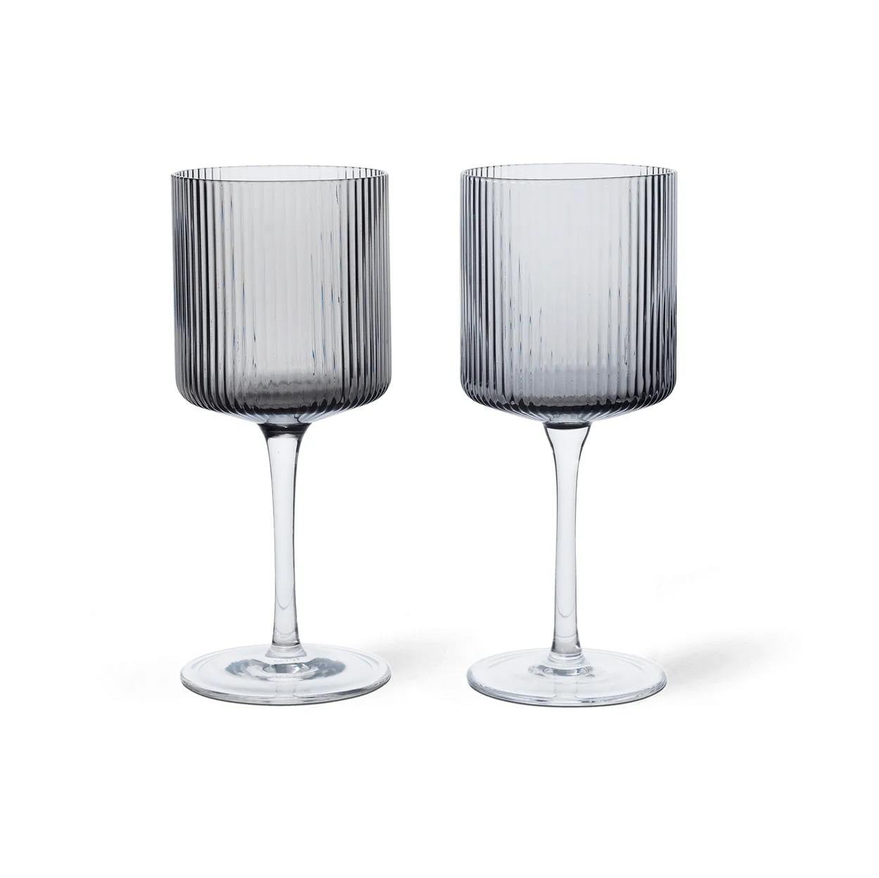 Ferm Living Ripple white wine glass 26 cl 2-pack grey