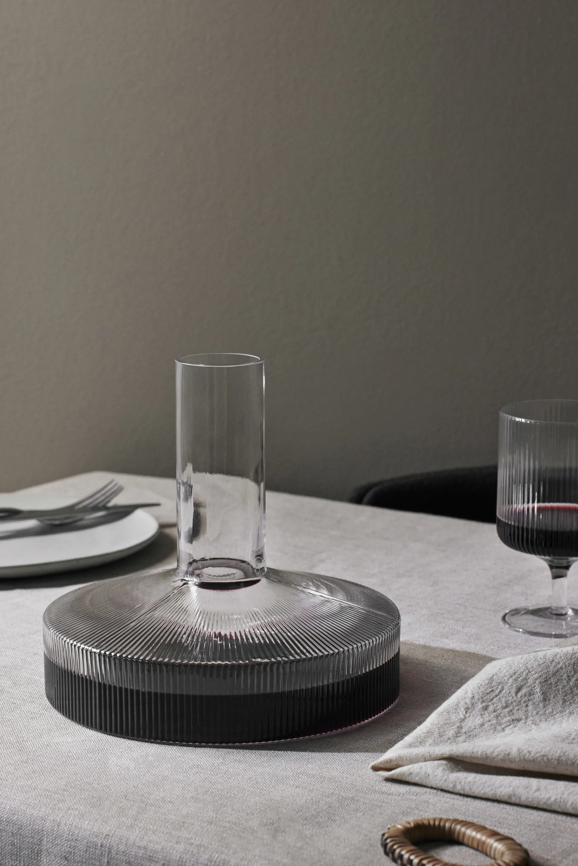 Ripple wine carafe, Smoked Grey Ferm Living