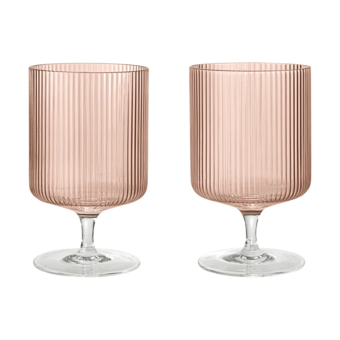 Ripple wine glass 2-pack, Blush Ferm Living