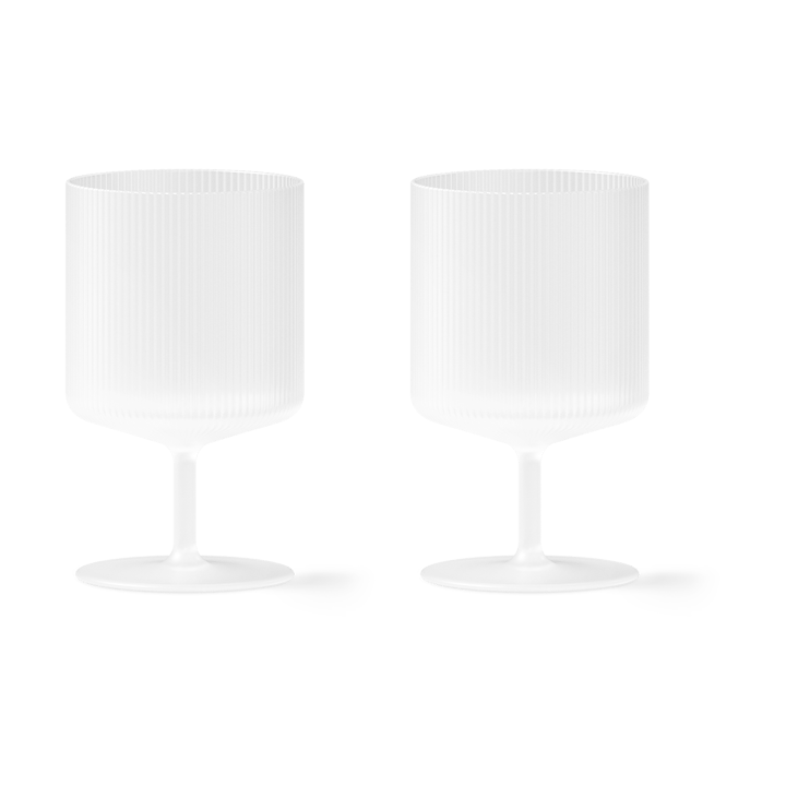 Ripple wine glass 2-pack - Frosted - ferm LIVING