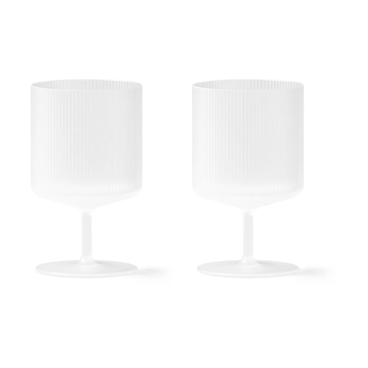 Ferm Living Ripple wine glass 2-pack Frosted | Scandinavian Design | Wine glasses | White