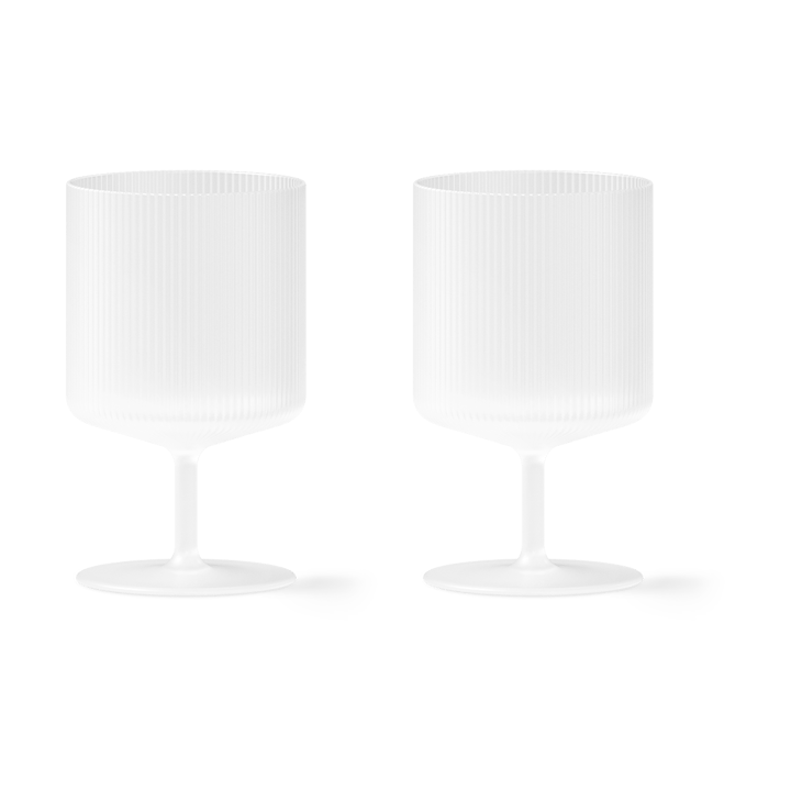 Ripple wine glass 2-pack - Frosted - Ferm LIVING