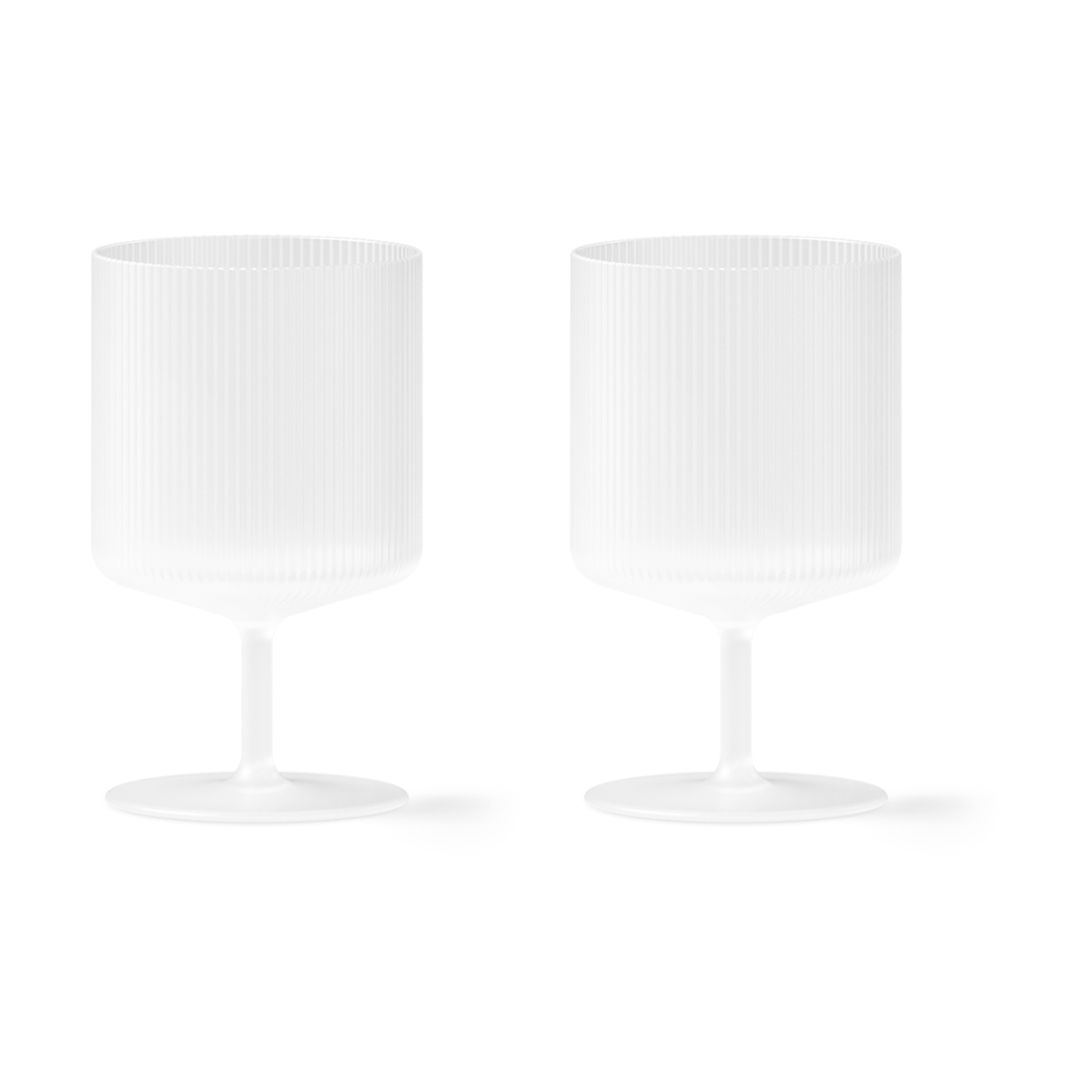 Ferm Living Ripple wine glass 2-pack Frosted | Scandinavian Design | Wine glasses | White