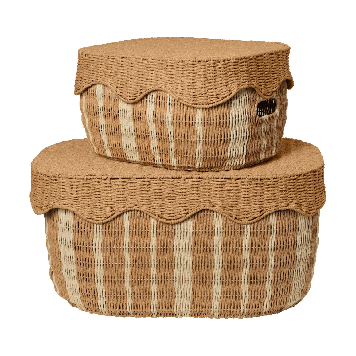 Rivan storage basket, set of 2, Natural-off-white Ferm Living