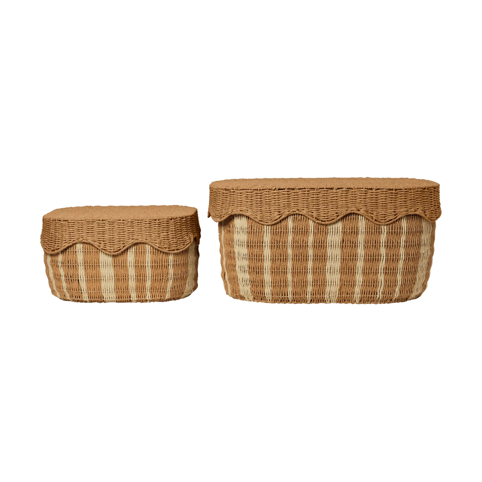 Rivan storage basket, set of 2, Natural-off-white Ferm Living