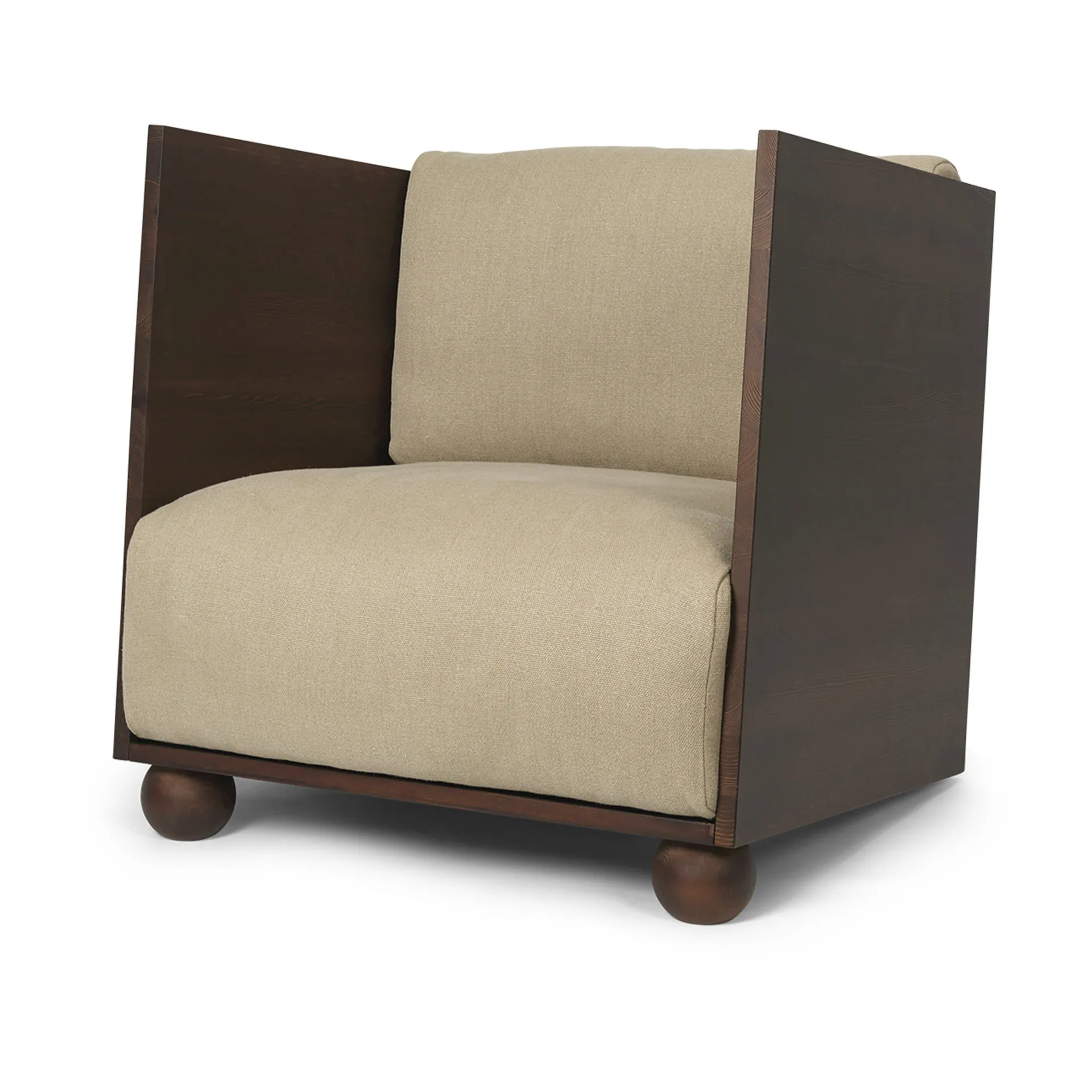 Room lounge chair rich linen, Dark stained-natureal Ferm Living