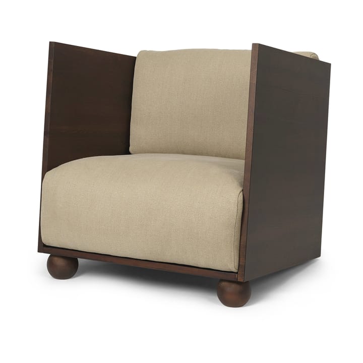 Room lounge chair rich linen - Dark stained-natureal - Ferm LIVING