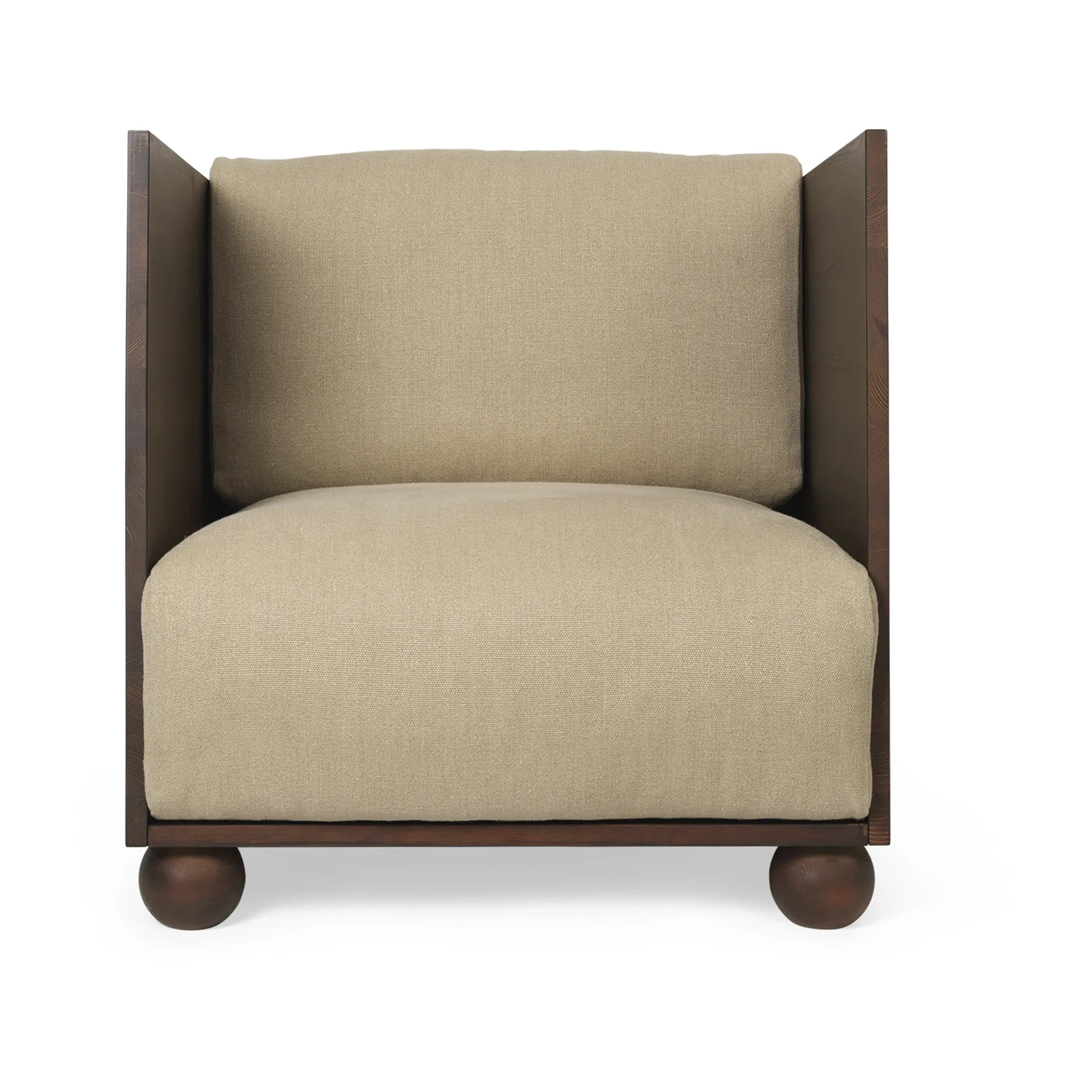 Room lounge chair rich linen, Dark stained-natureal Ferm Living