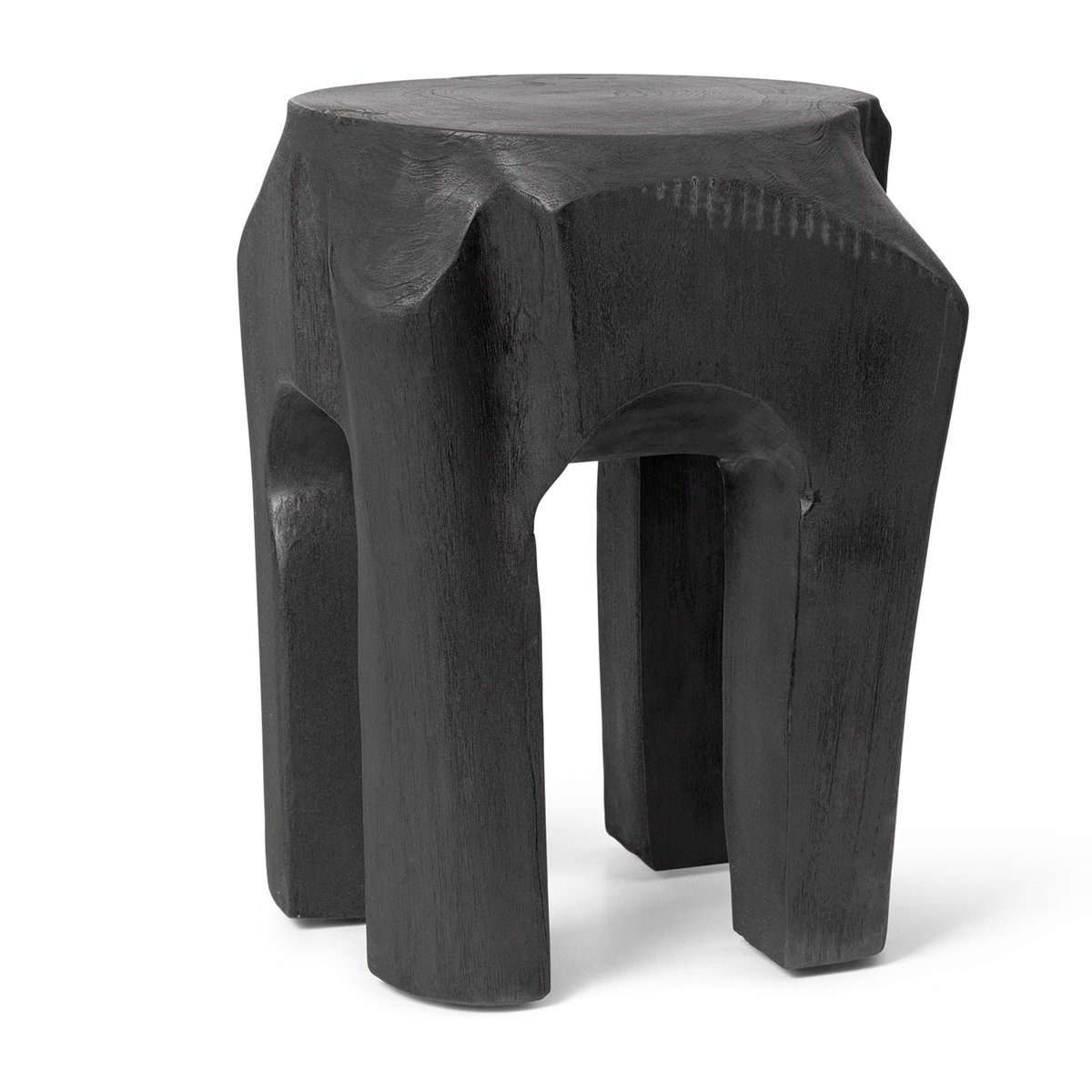 Ferm Living Root stool Ø30x40 cm Black stained | Scandinavian Design | Stools | Black